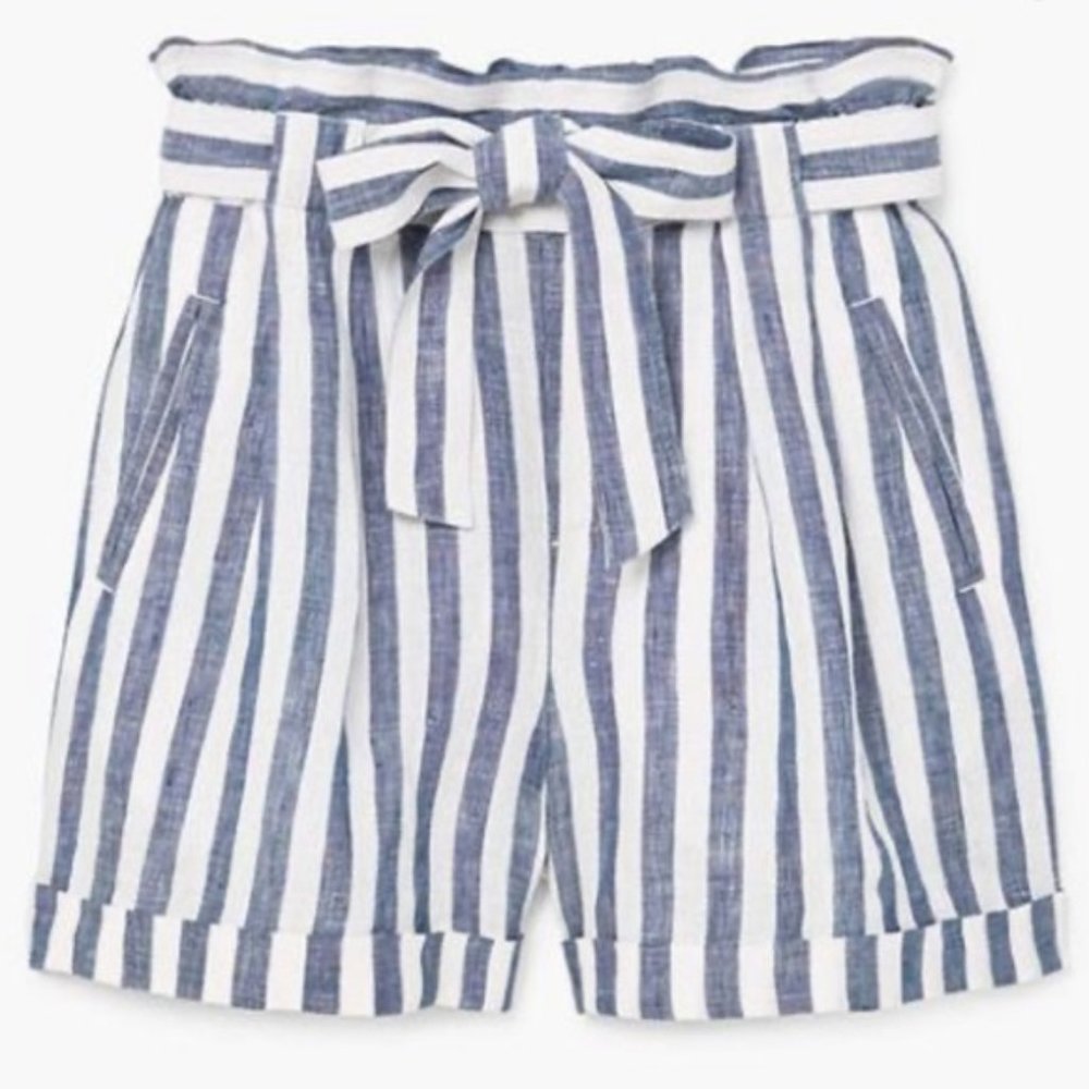 Mango Linen High-Waist Shorts - Picture 4 of 5